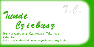 tunde czirbusz business card